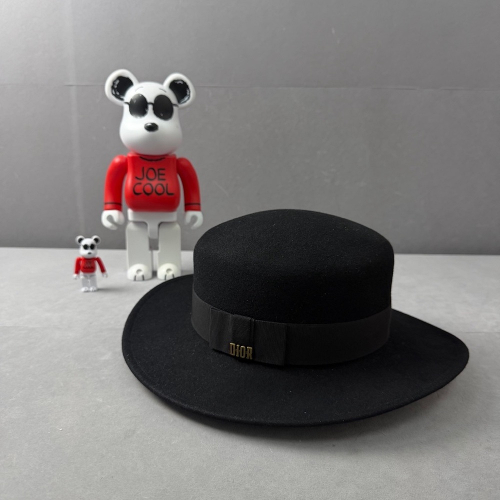 Authentic Dior Classic Black Hat with Logo